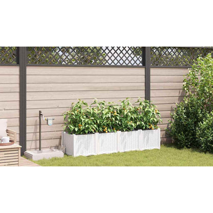 Garden Planter 4 pcs White Steel