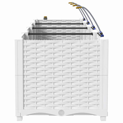 Garden Planter 4 pcs White Steel