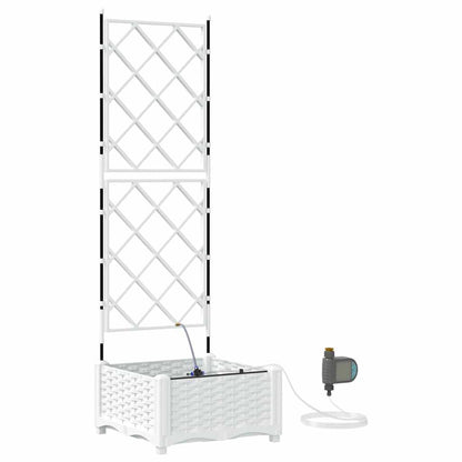 Garden Planter White 40 x 40 x 126 cm Plastic