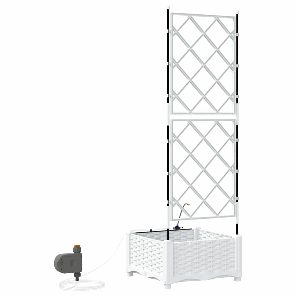 Garden Planter White 40 x 40 x 126 cm Plastic