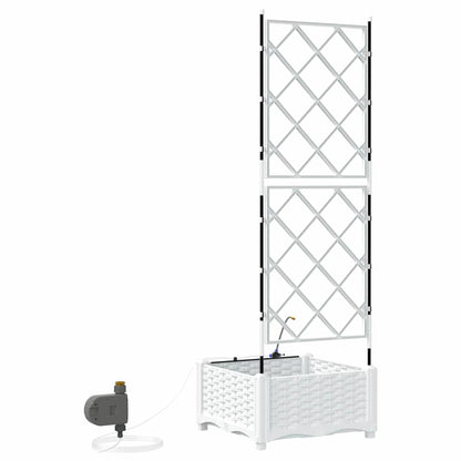 Garden Planter White 40 x 40 x 126 cm Plastic