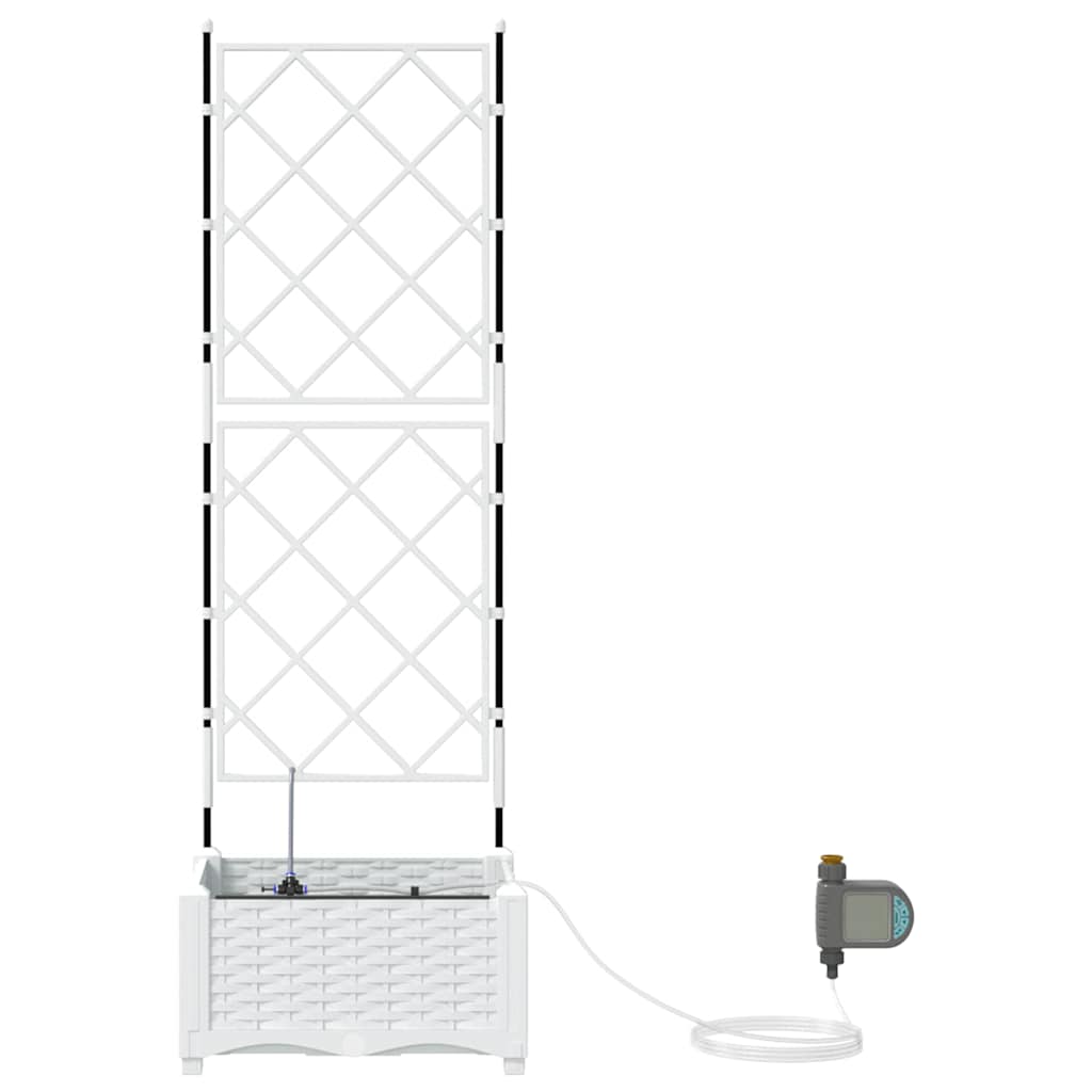 Garden Planter White 40 x 40 x 126 cm Plastic