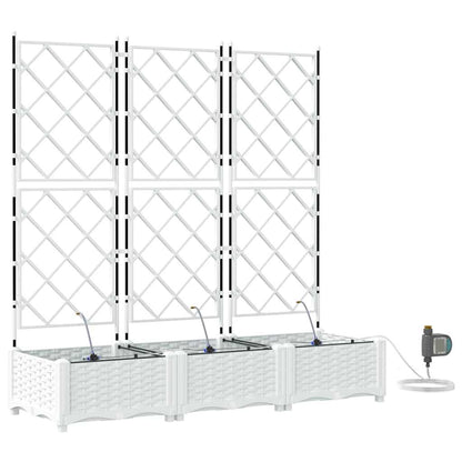 Garden Planter 3 pcs White 120 x 40 x 126 cm Plastic