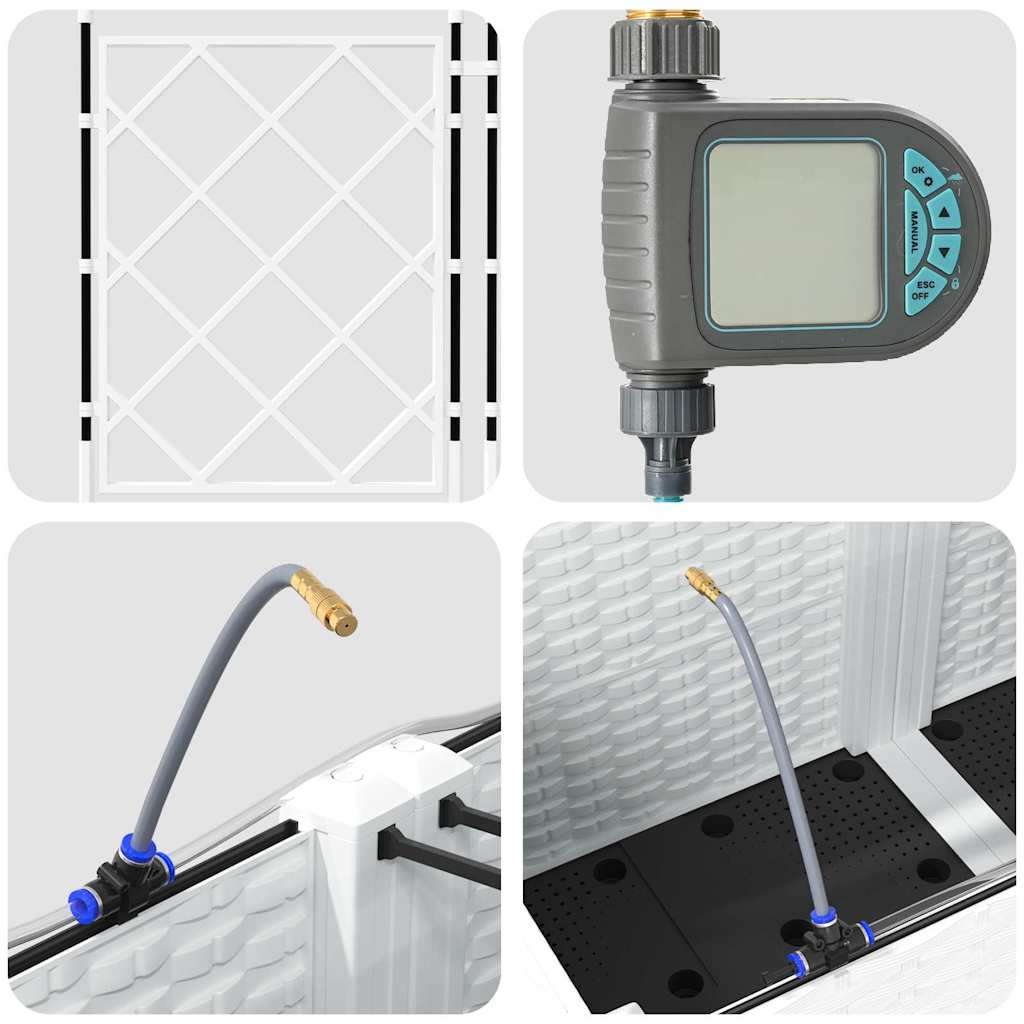 Garden Planter 3 pcs White Steel