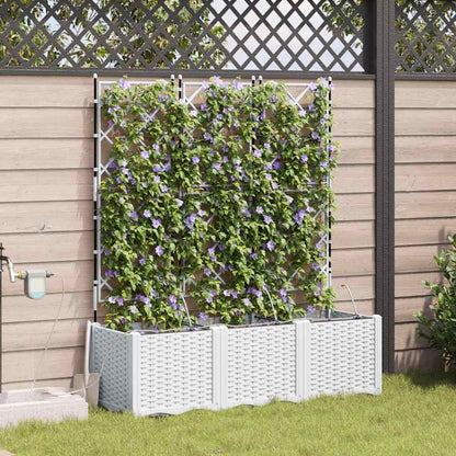 Garden Planter 3 pcs White Steel