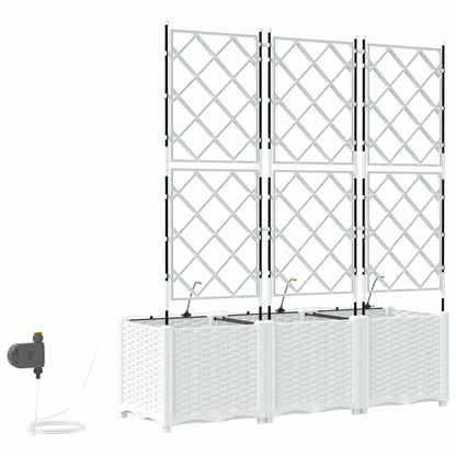 Garden Planter 3 pcs White Steel