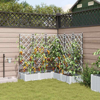 Garden Planter 5 pcs White 120 x 120 x 126 cm Plastic