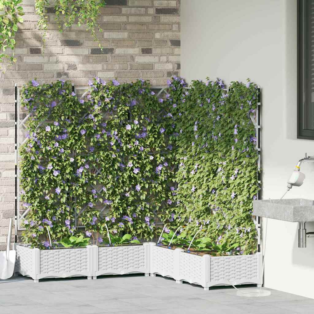 Garden Planter 5 pcs White 120 x 120 x 126 cm Plastic