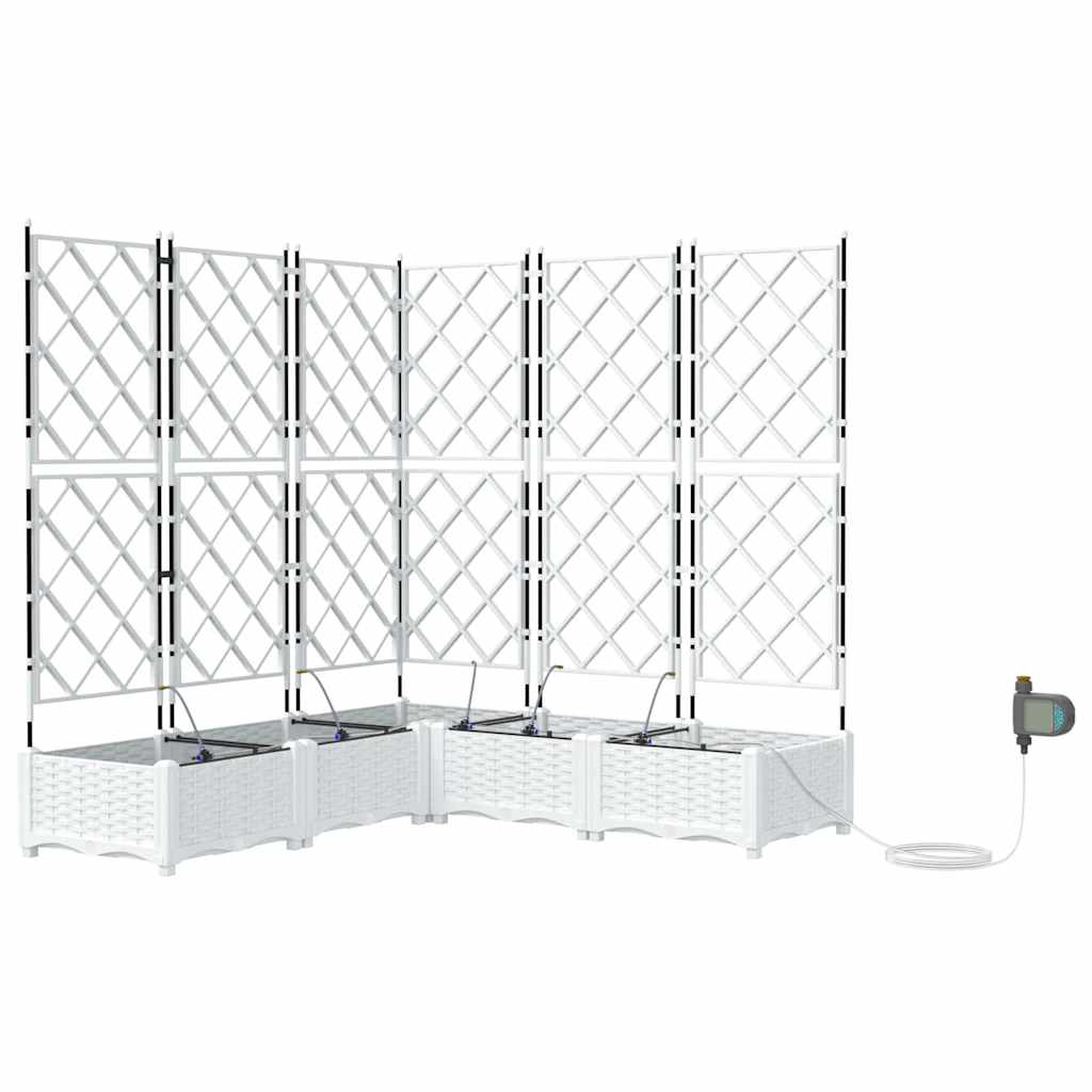 Garden Planter 5 pcs White 120 x 120 x 126 cm Plastic