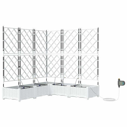 Garden Planter 5 pcs White 120 x 120 x 126 cm Plastic