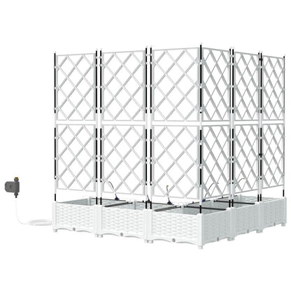 Garden Planter 5 pcs White 120 x 120 x 126 cm Plastic