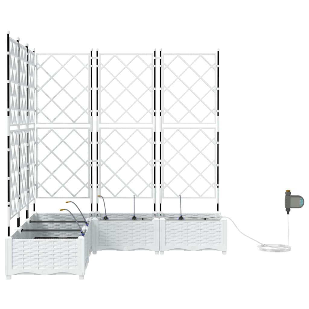 Garden Planter 5 pcs White 120 x 120 x 126 cm Plastic