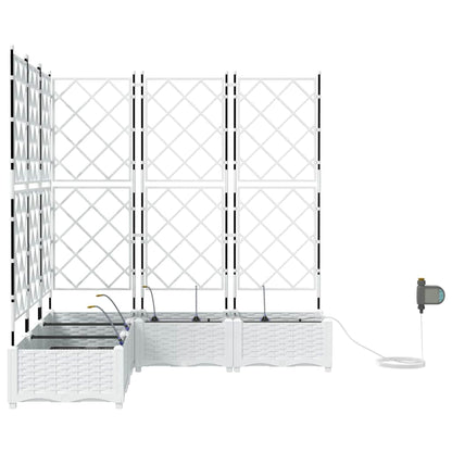 Garden Planter 5 pcs White 120 x 120 x 126 cm Plastic