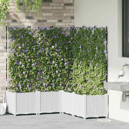Garden Planter 5 pcs White 120 x 120 x 142 cm Plastic