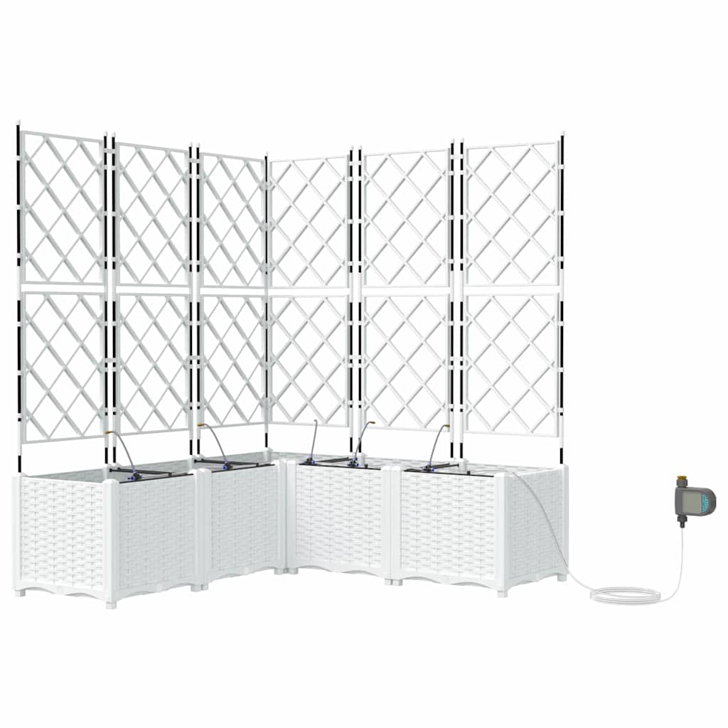 Garden Planter 5 pcs White 120 x 120 x 142 cm Plastic
