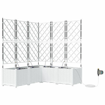 Garden Planter 5 pcs White 120 x 120 x 142 cm Plastic