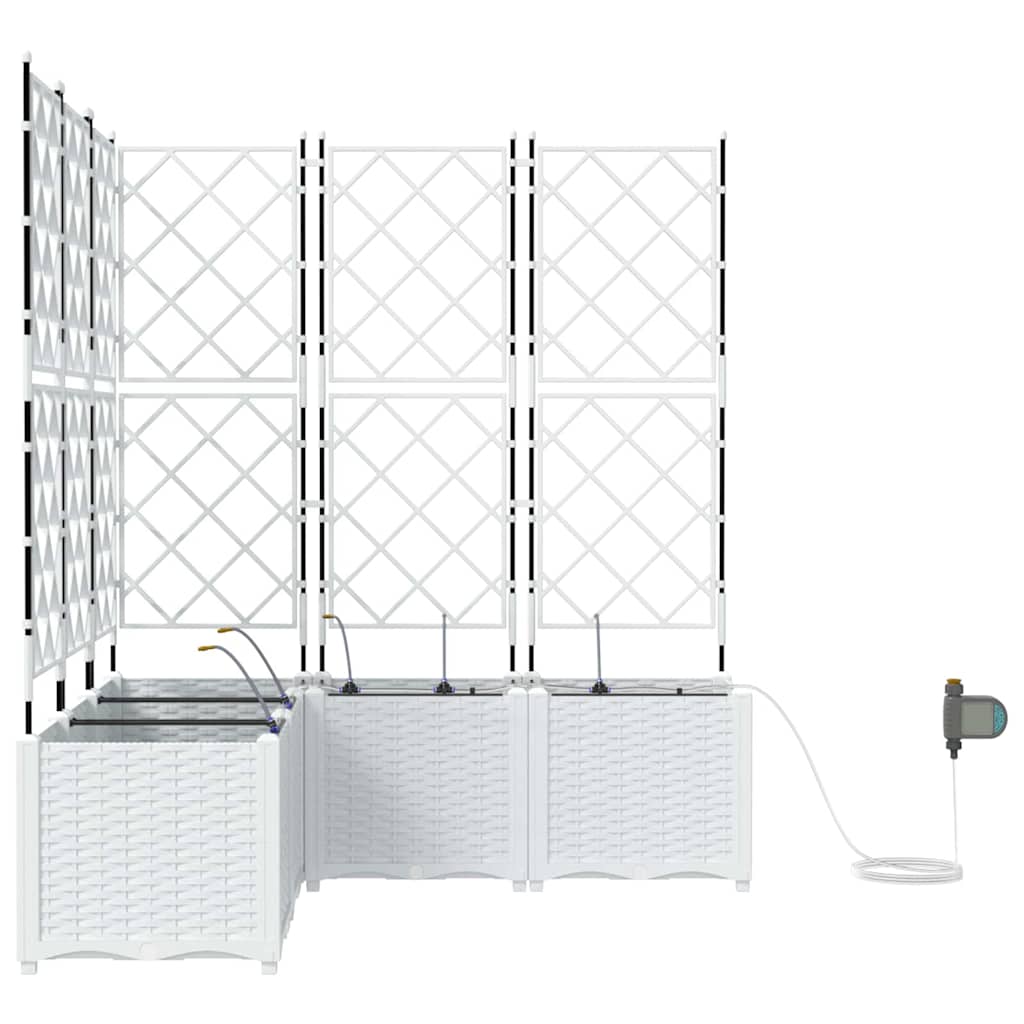 Garden Planter 5 pcs White 120 x 120 x 142 cm Plastic
