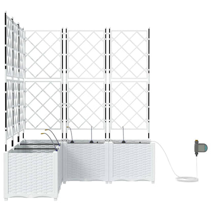 Garden Planter 5 pcs White 120 x 120 x 142 cm Plastic