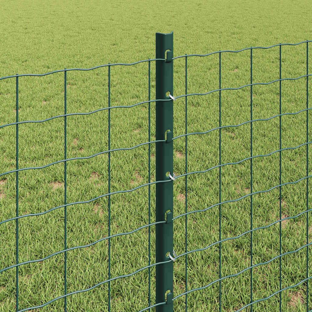 Fence Post 11 pcs Green 120 cm Steel