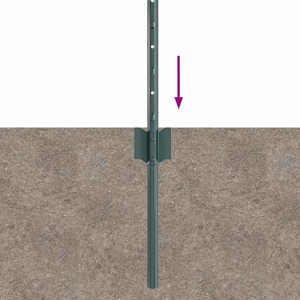 Fence Post 11 pcs Green 120 cm Steel