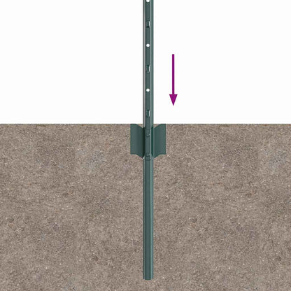 Fence Post 11 pcs Green 120 cm Steel