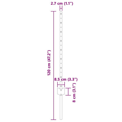 Fence Post 11 pcs Green 120 cm Steel