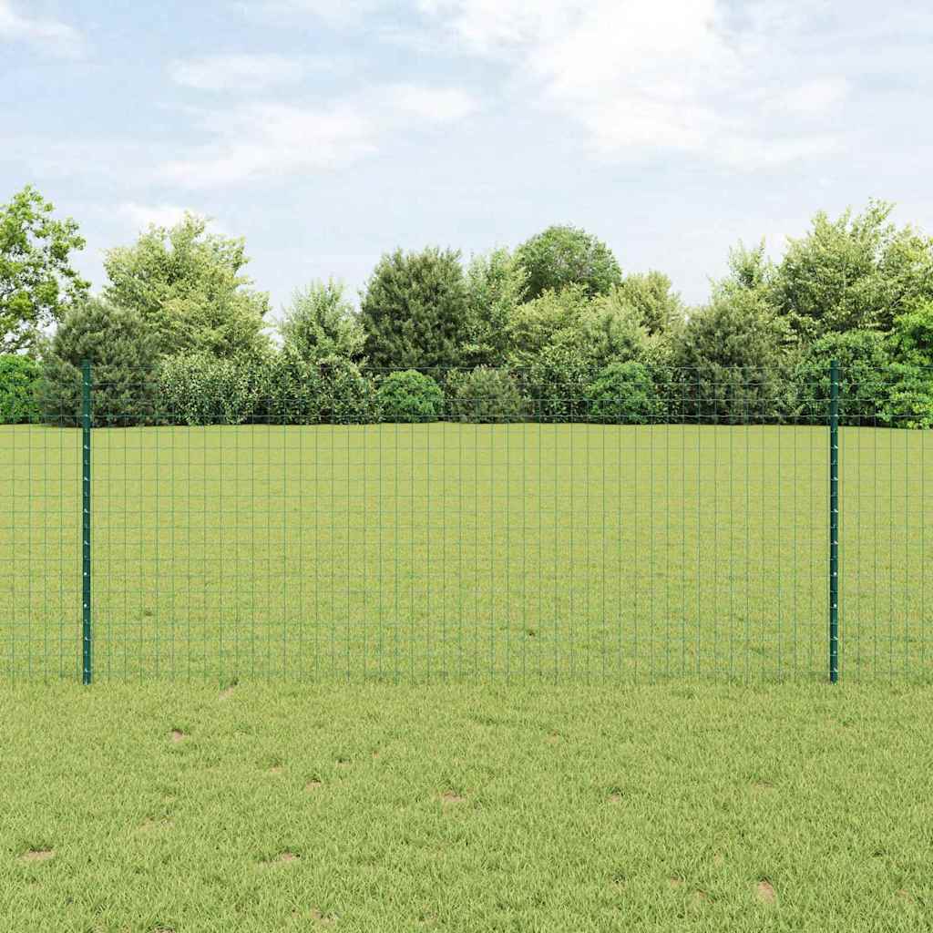 Embedded Fence Post 5 pcs Green 140 cm Powder-Coated Steel