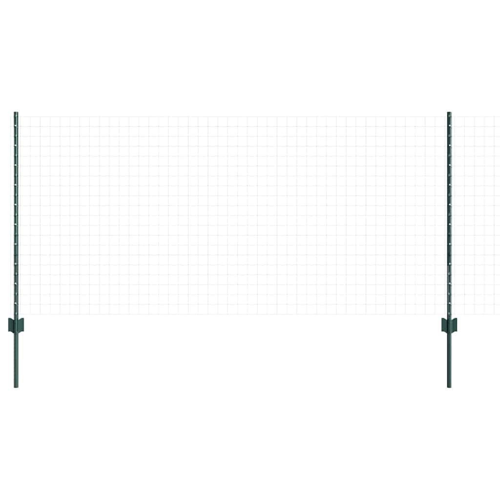 Embedded Fence Post 11 pcs Green 140 cm Powder-Coated Steel