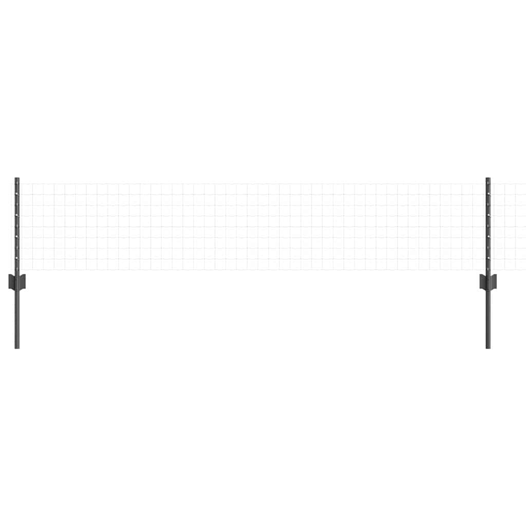 Embedded Fence Post 5 pcs Grey 80 cm Powder-Coated Steel