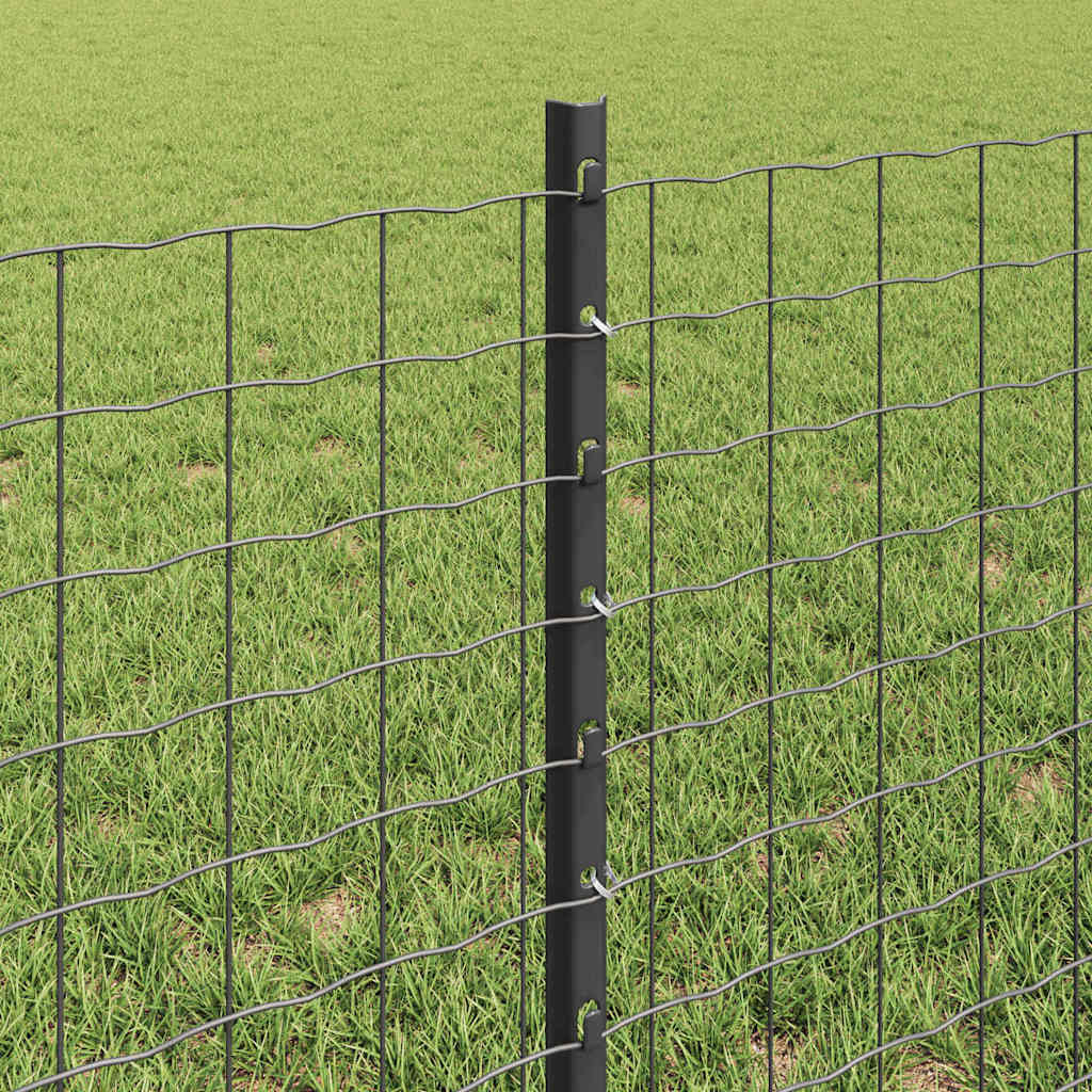Fence Post 5 pcs Grey 60 cm Steel