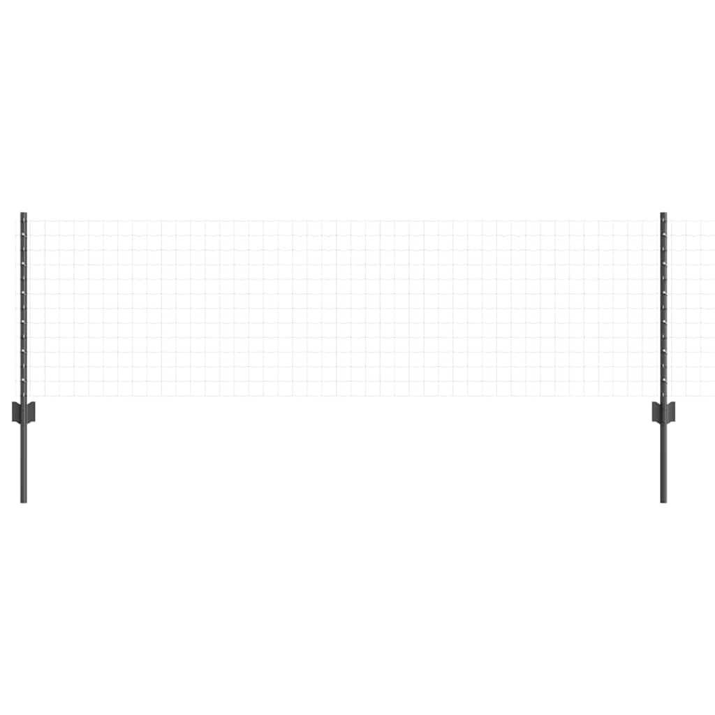 Embedded Fence Post 11 pcs Grey 100 cm Powder-Coated Steel