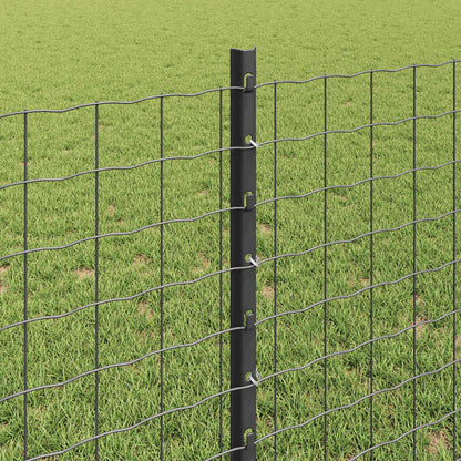 Fence Post 11 pcs Grey 80 cm Steel