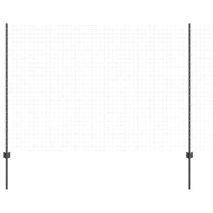 Embedded Fence Post 5 pcs Grey 200 cm Powder-Coated Steel