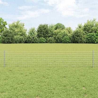 Embedded Fence Post 5 pcs Silver 80 cm Powder-Coated Steel