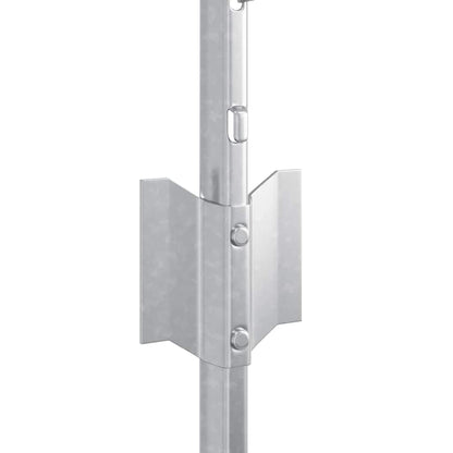 Embedded Fence Post 5 pcs Silver 100 cm Powder-Coated Steel