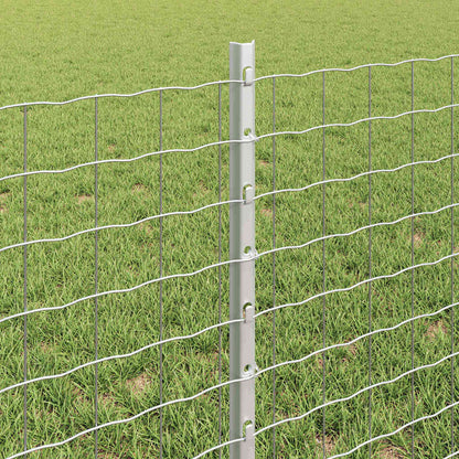 Embedded Fence Post 5 pcs Silver 100 cm Powder-Coated Steel