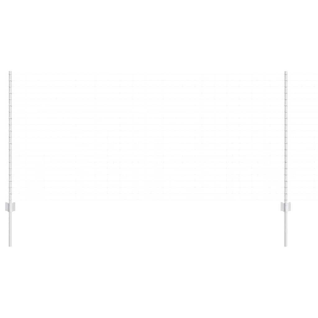 Embedded Fence Post 11 pcs Silver 160 cm Powder-Coated Steel
