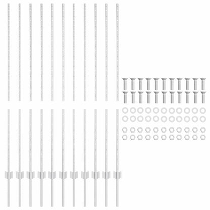 Fence Post 11 pcs Silver 140 cm Steel