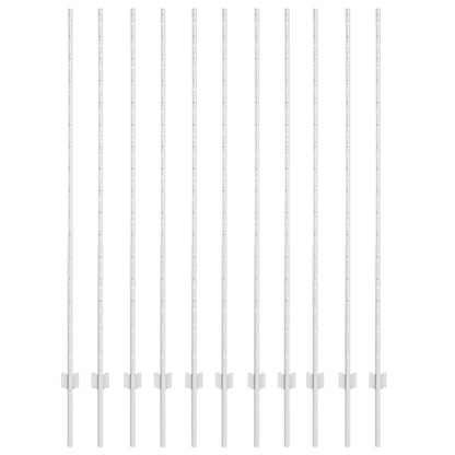 Embedded Fence Post 11 pcs Silver 200 cm Powder-Coated Steel