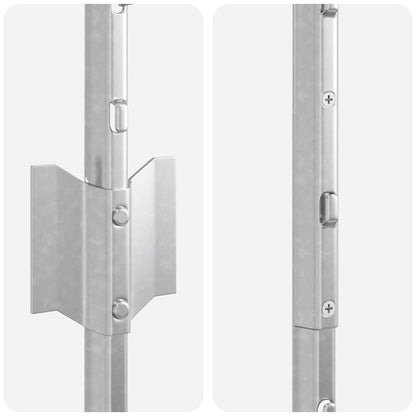 Embedded Fence Post 5 pcs Silver 200 cm Powder-Coated Steel