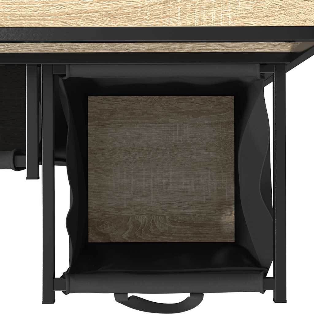 Laundry Basket 3 Compartments with Shelves Sonoma Oak