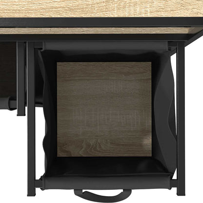 Laundry Basket 3 Compartments with Shelves Sonoma Oak