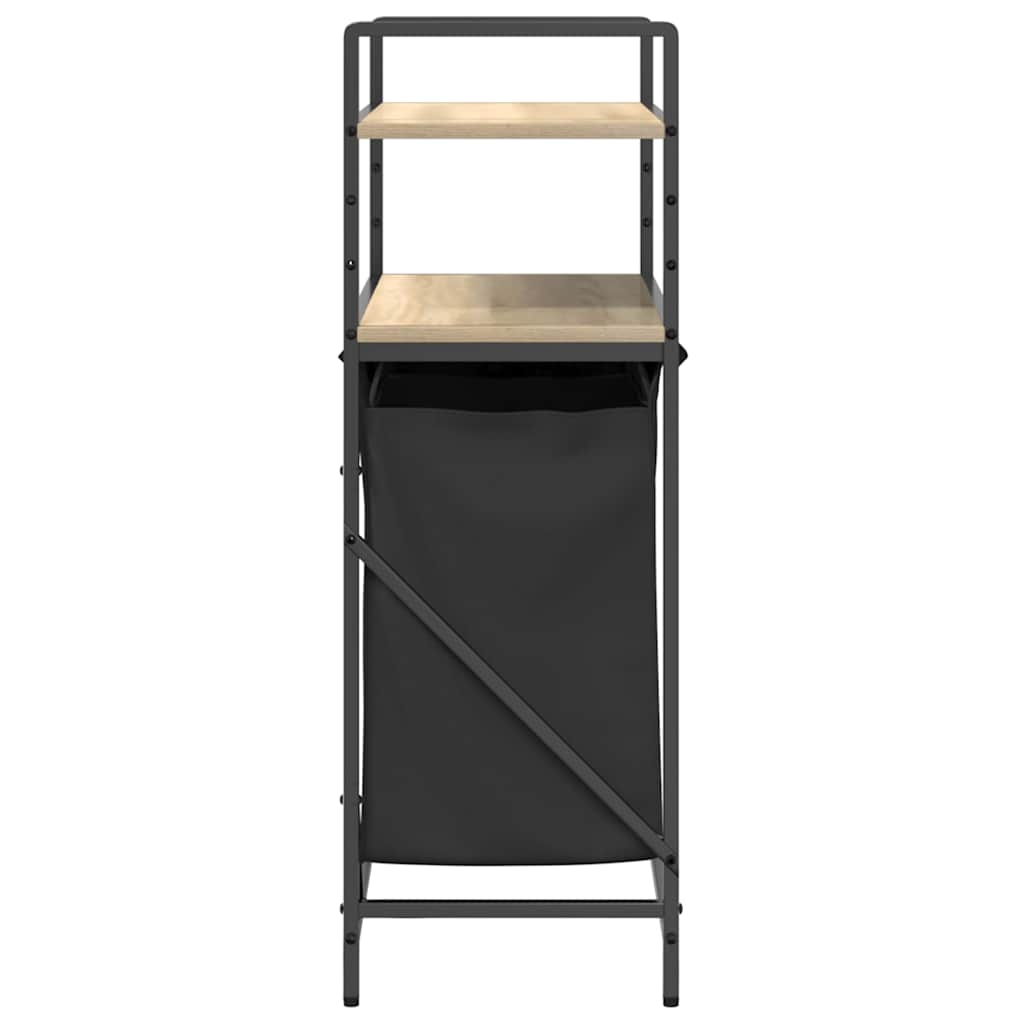 Laundry Basket 2 Compartments with Shelves Sonoma Oak