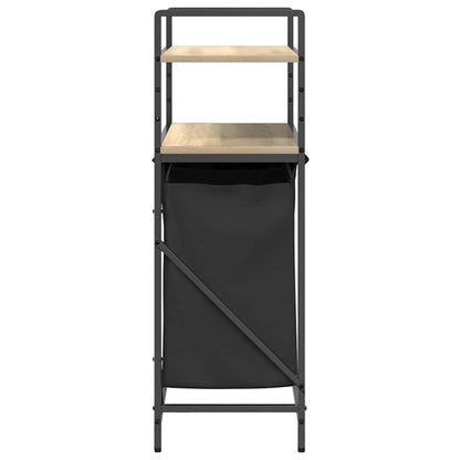 Laundry Basket 2 Compartments with Shelves Sonoma Oak