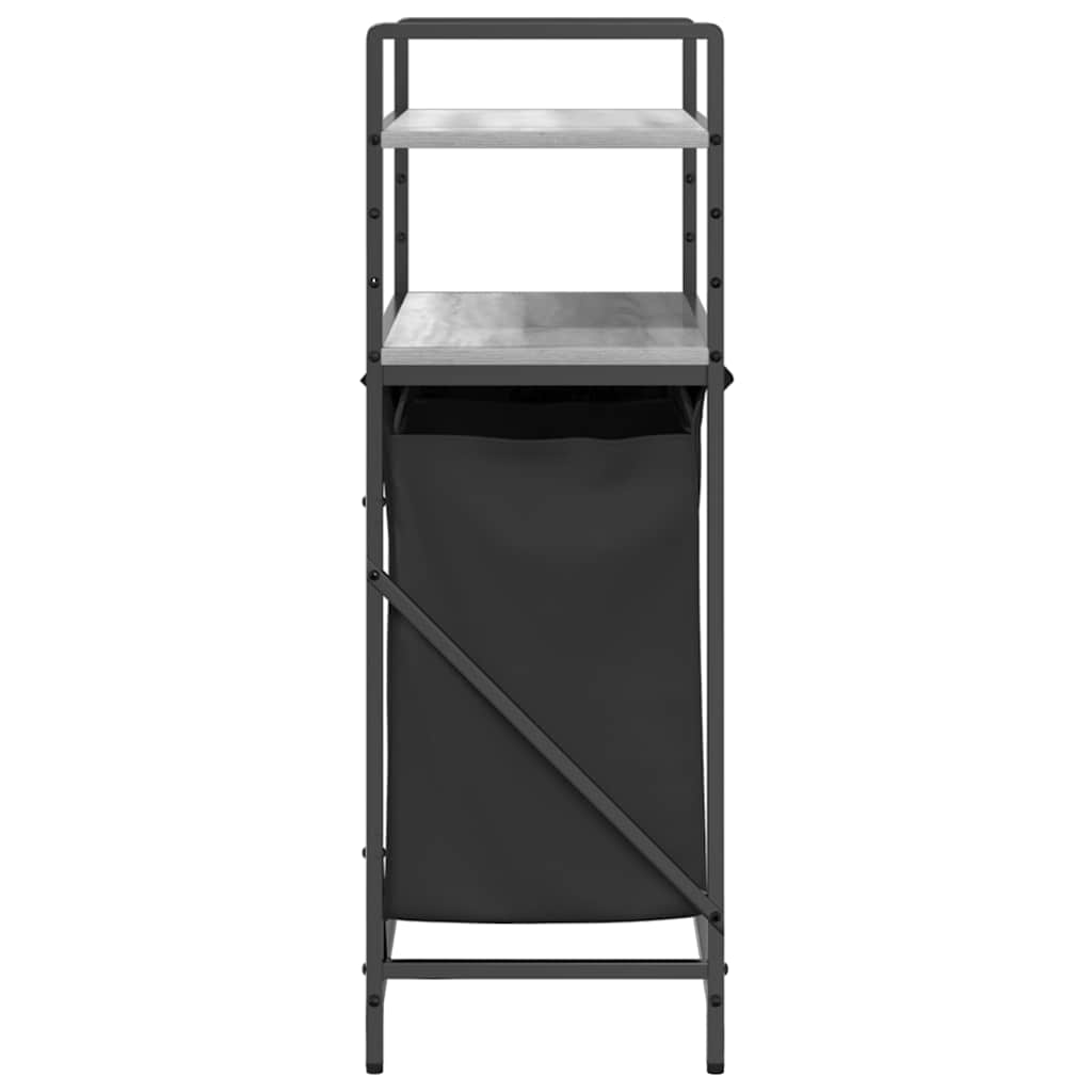 Laundry Basket 2 Compartments with Shelves Grey Sonoma