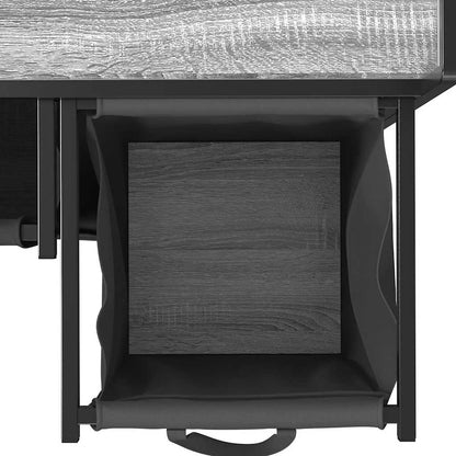 Laundry Basket 3 Compartments with Wheels Grey Sonoma