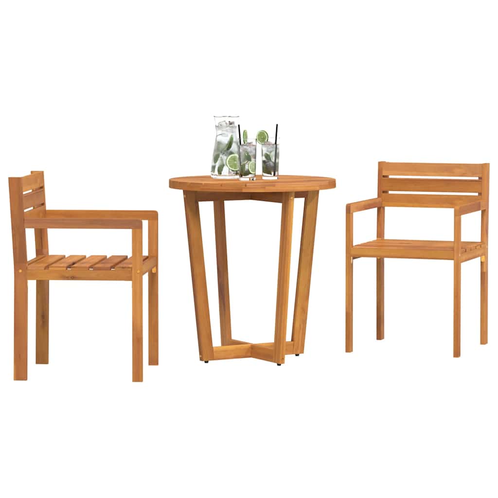 3 Piece Garden Dining Set Solid Wood Acacia