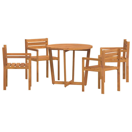 5 Piece Garden Dining Set Solid Wood Acacia