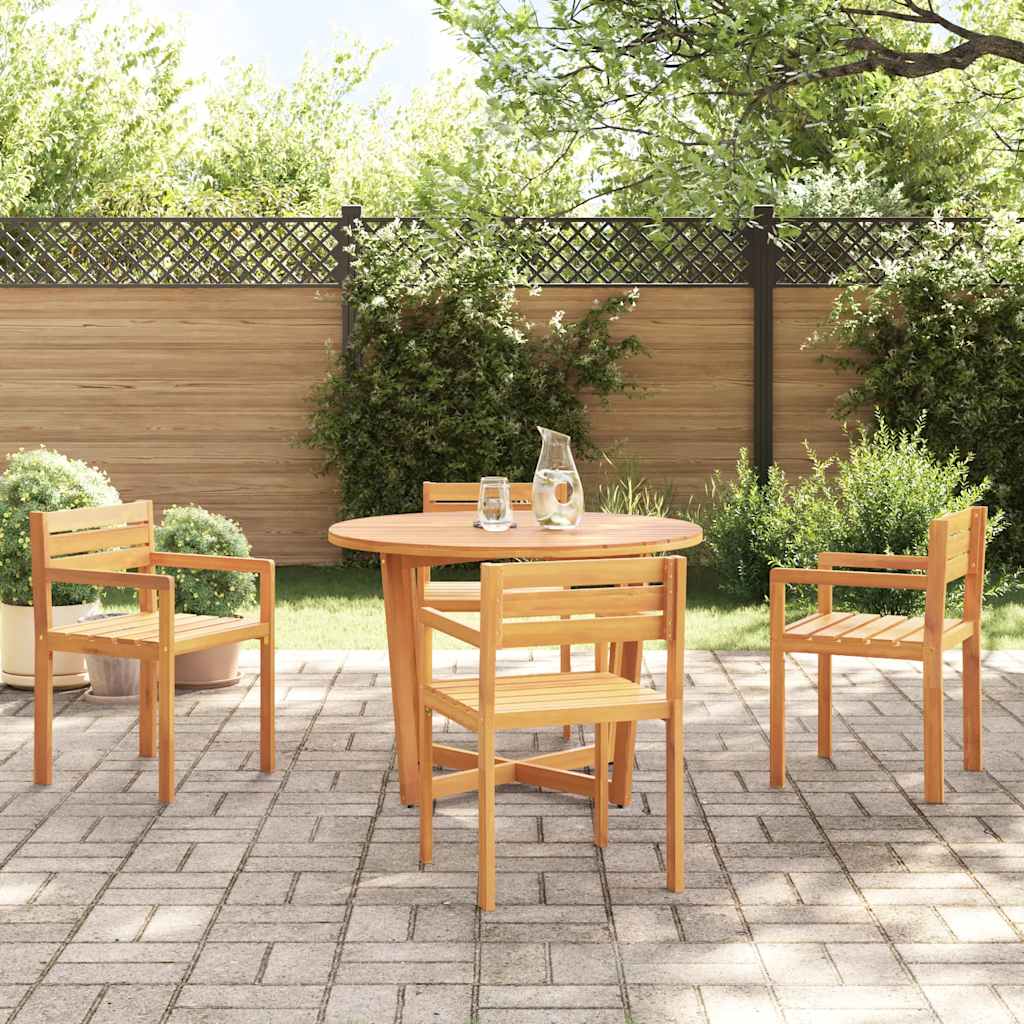 5 Piece Garden Dining Set Solid Wood Acacia