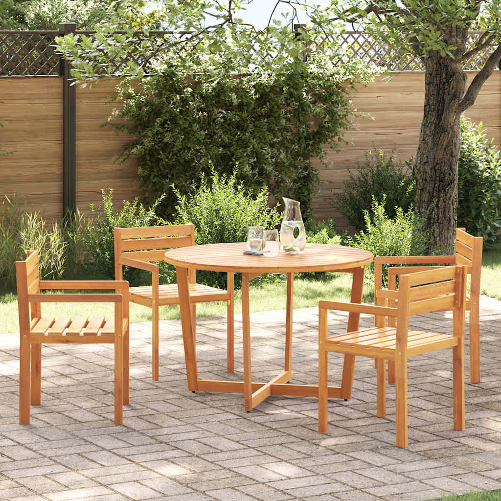 5 Piece Garden Dining Set Solid Wood Acacia